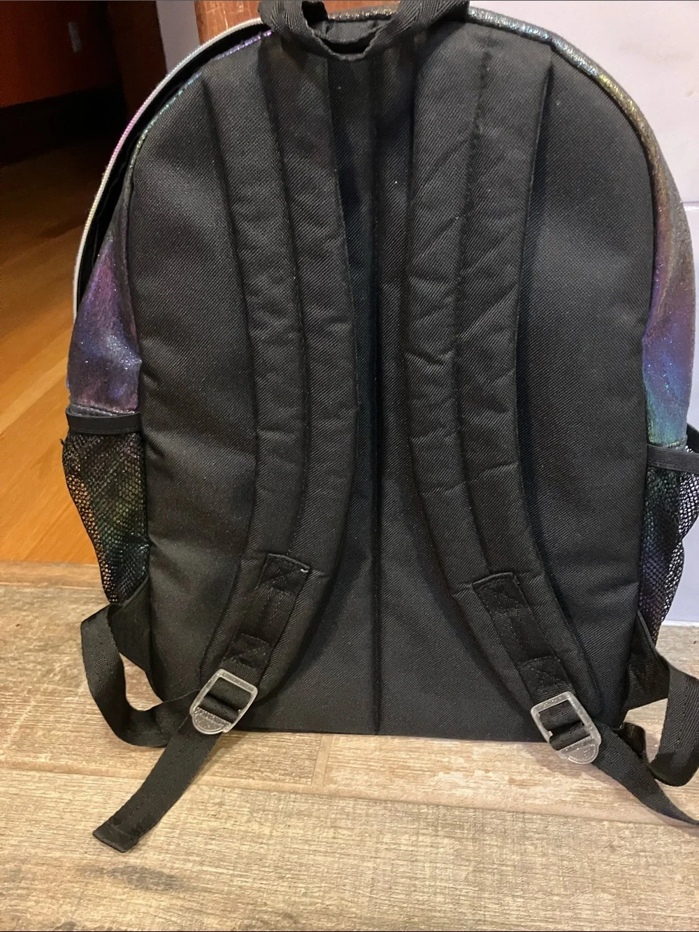 The Children's Place Silver Sequin Backpack with Rainbow Heart